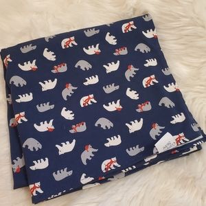 The Company Store Polar Bear Organic Cotton Baby/Toddler Blanket - navy